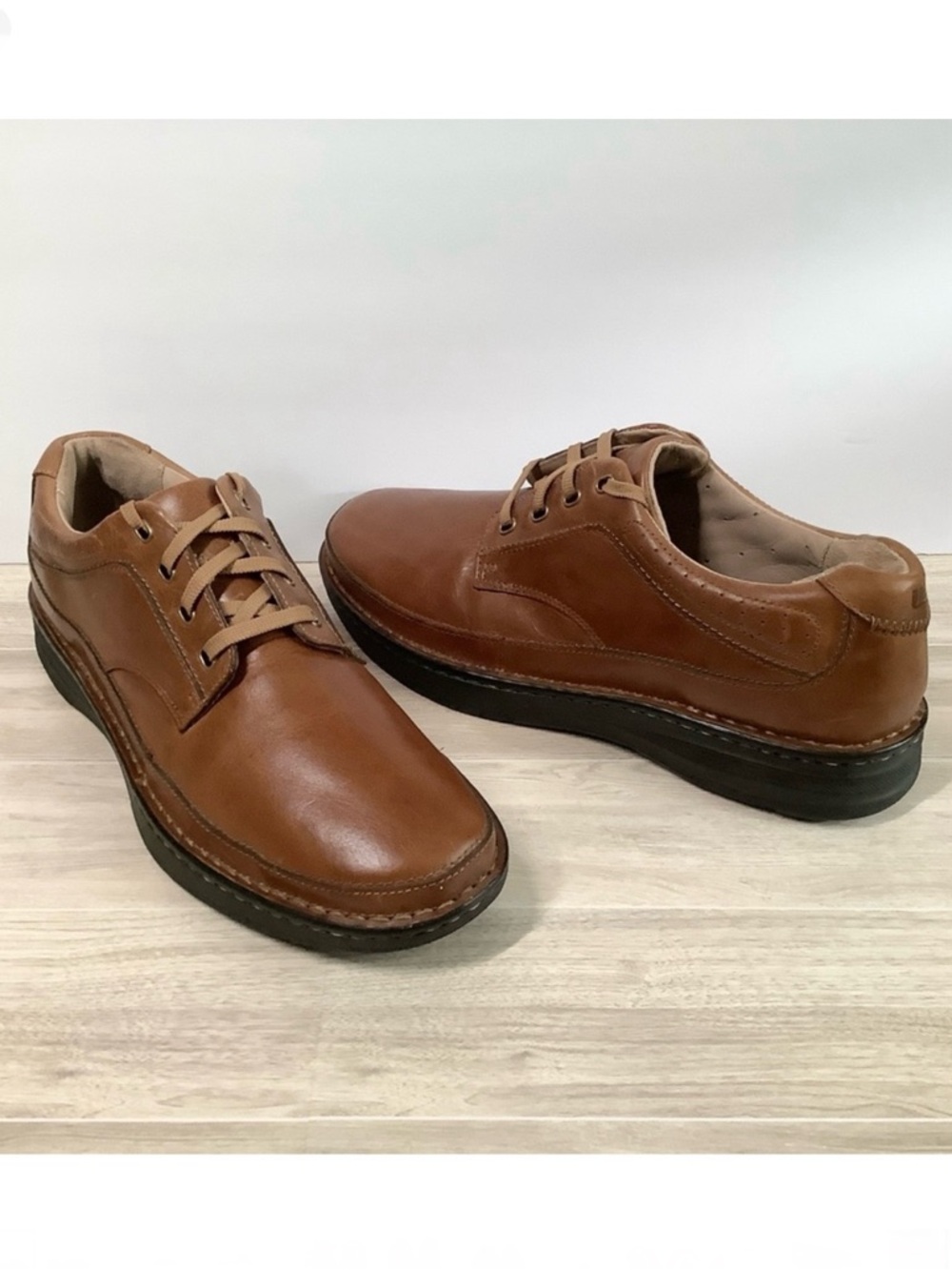 DREW Men NEW Leather Comfort Shoe 13M Toledo Orthopedic Lace Up Brown NO INSOLES